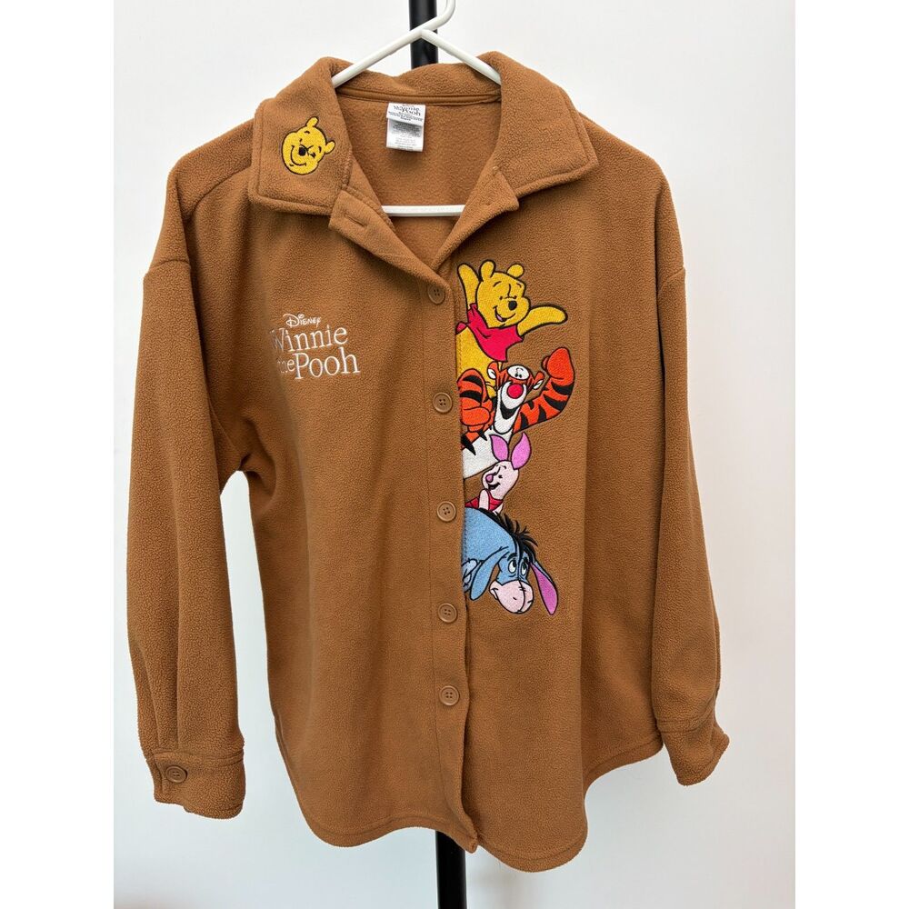 Disney Winnie Pooh Fleece Shacket S Cottagecore Disneycore Kidcore Button Up